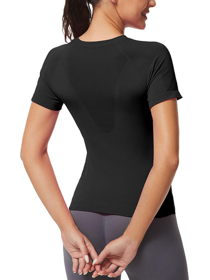 MATHCAT Slim Cross Hem Compression Workout T-shirt