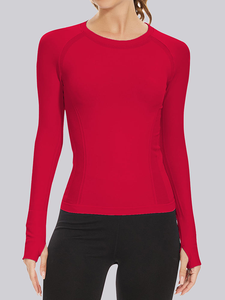 MathCat Quick Dry Gym Athletic Long Sleeve Workout Shirts Red – Mathcat