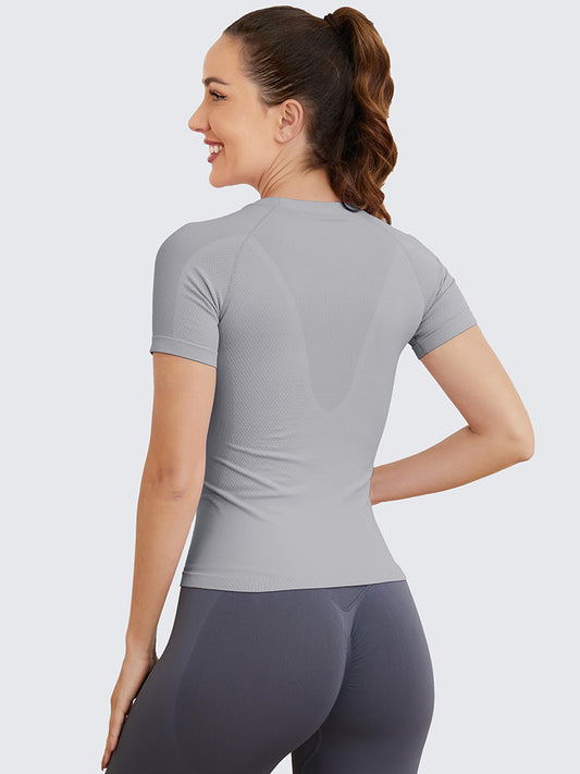MathCat Seamless Soft Workout Tops T-shirt Grey