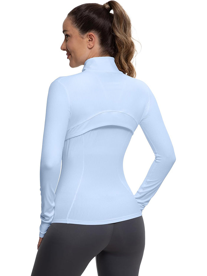 MATHCAT Womens Light Jacket for Spring Ribbed Athletic Jacket with Pockets