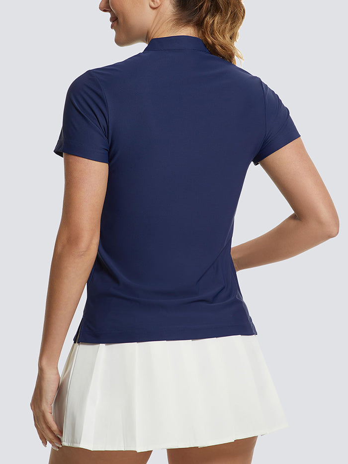 MathCat Women's V-Neck Quick Dry Golf Casual T-Shirt Navyblue