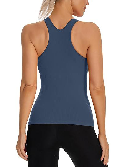 MathCat Tank Tops with Built in Bras, Sleeveless Workout Running Tops Racerback Yoga Shirts