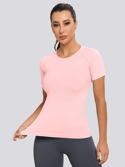 MATHCAT Yoga Short Sleeve Shirts Soft Seamless Gym T-Shirts