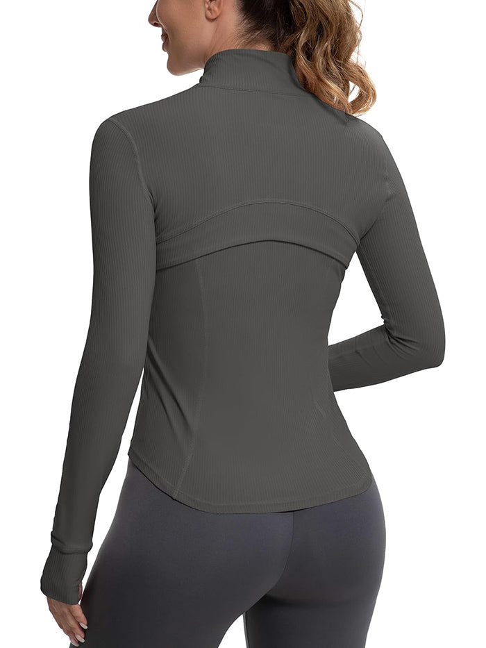 MATHCAT Womens Light Jacket for Spring Ribbed Athletic Jacket with Pockets