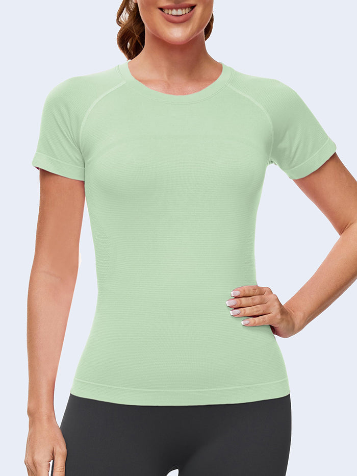 Wholesale T-Shirts in Bulk MATHCAT Seamless Yoga Athletic Workout T-Shirts