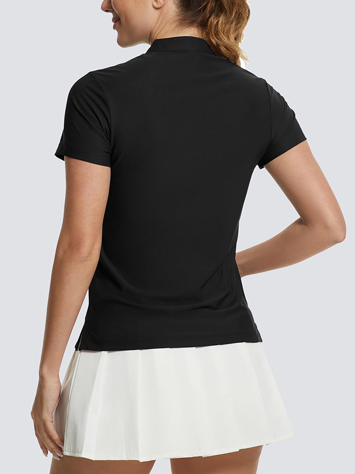 MathCat Women's V-Neck Quick Dry Golf Casual T-Shirt Black