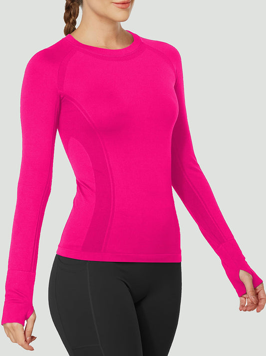 MathCat Quick Dry Gym Athletic Long Sleeve Workout Shirts Wildberry