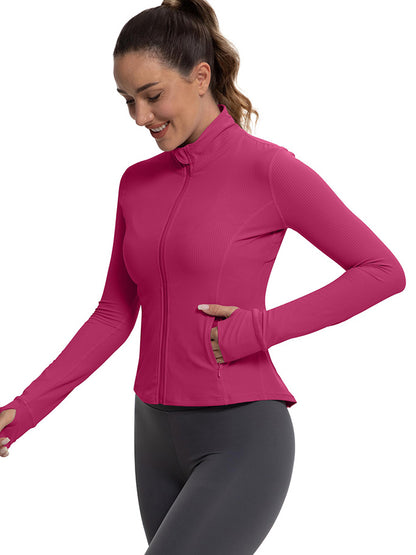 MATHCAT Womens Light Jacket for Spring Ribbed Athletic Jacket with Pockets
