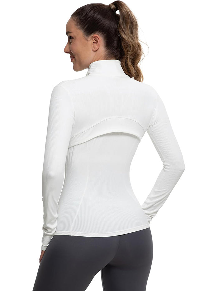 MATHCAT Womens Light Jacket for Spring Ribbed Athletic Jacket with Pockets