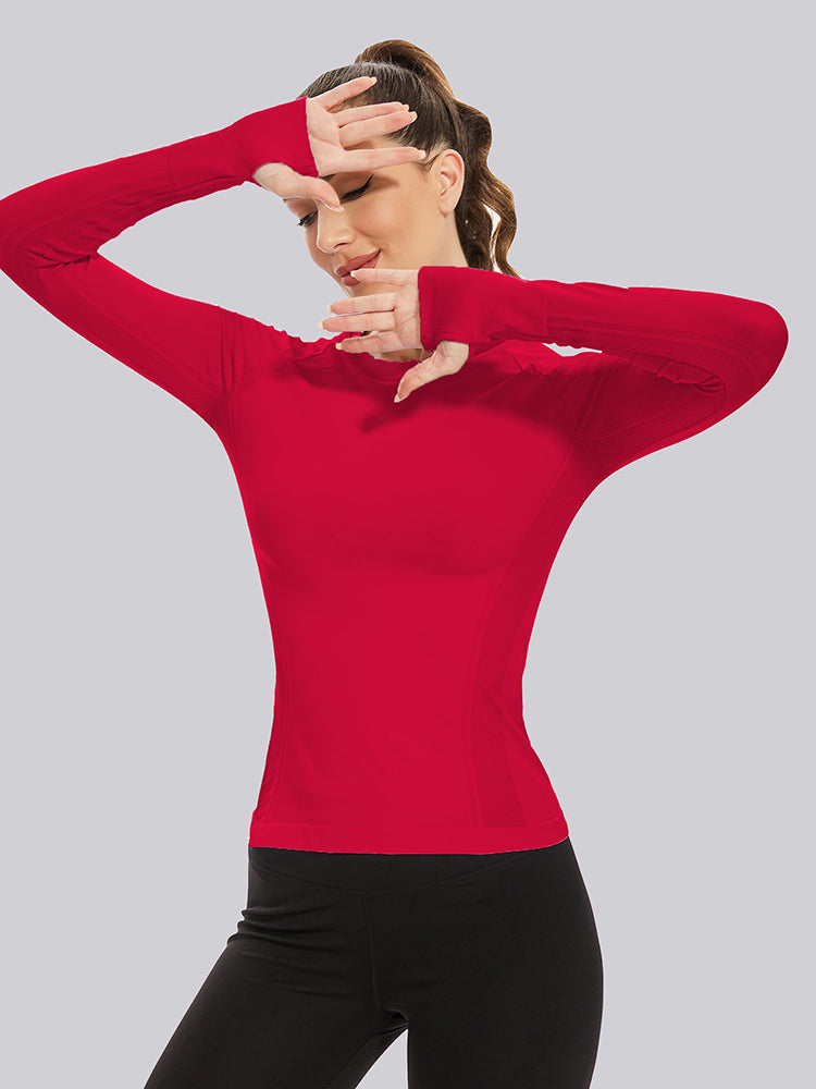 MathCat Quick Dry Gym Athletic Long Sleeve Workout Shirts Red – Mathcat