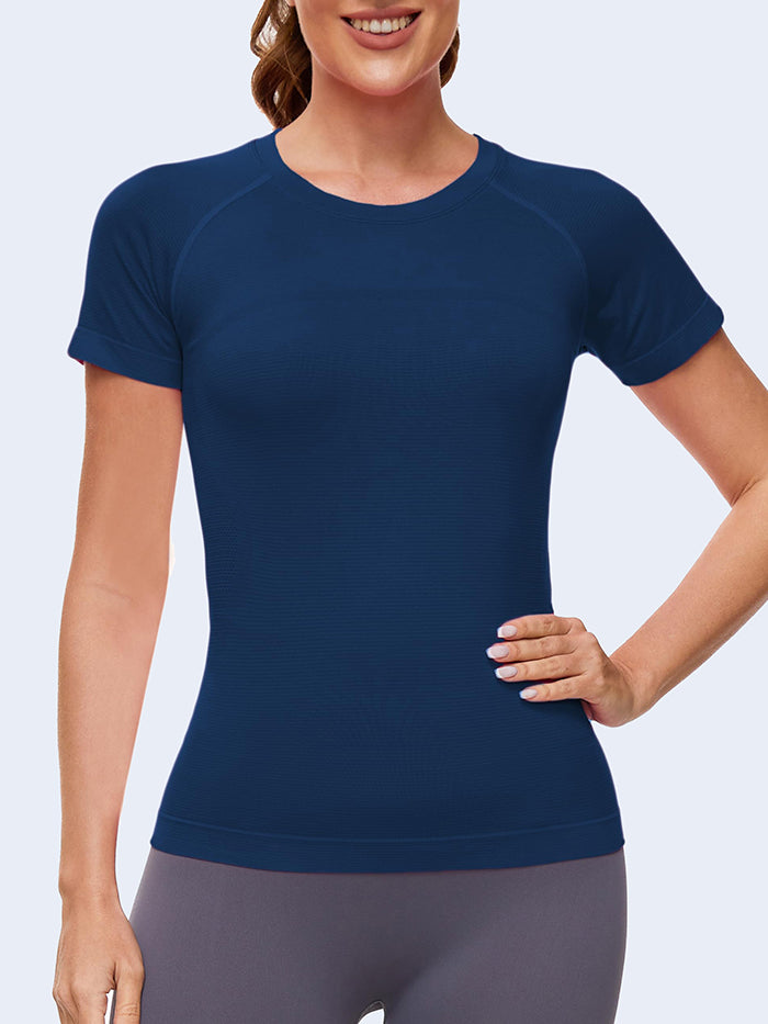 Wholesale T-Shirts in Bulk MATHCAT Seamless Yoga Athletic Workout T-Shirts