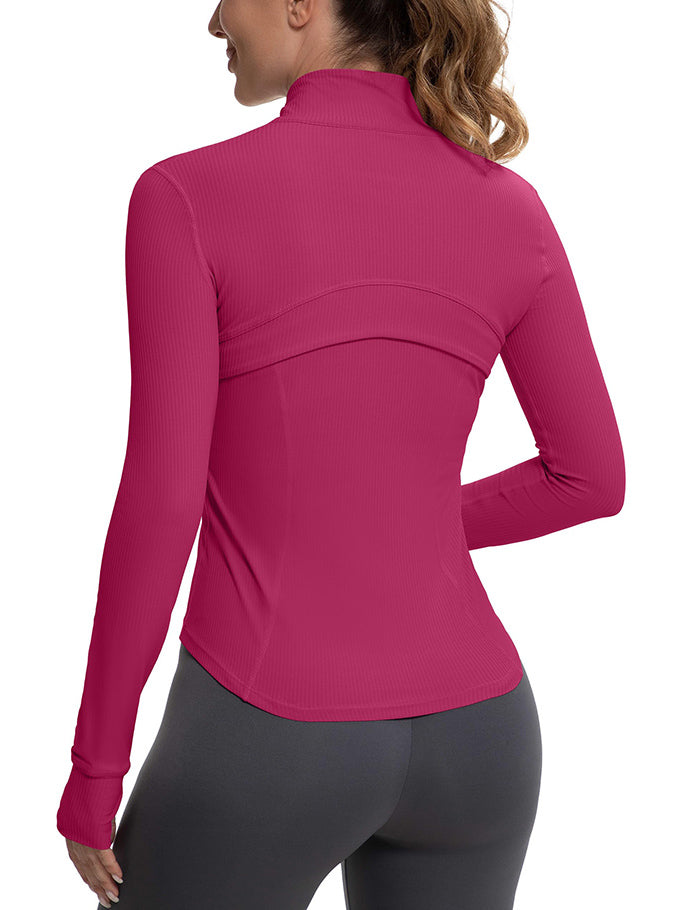 MATHCAT Womens Light Jacket for Spring Ribbed Athletic Jacket with Pockets