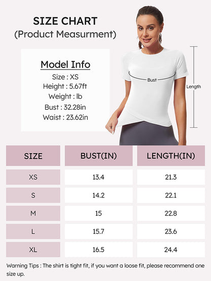 MathCat Slim Cross Hem Compression Workout T-shirt White