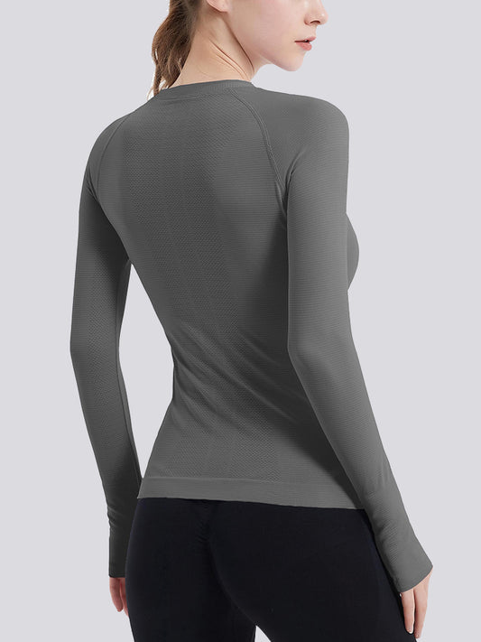 MathCat Athletic Long Sleeve Workout Shirts Grey
