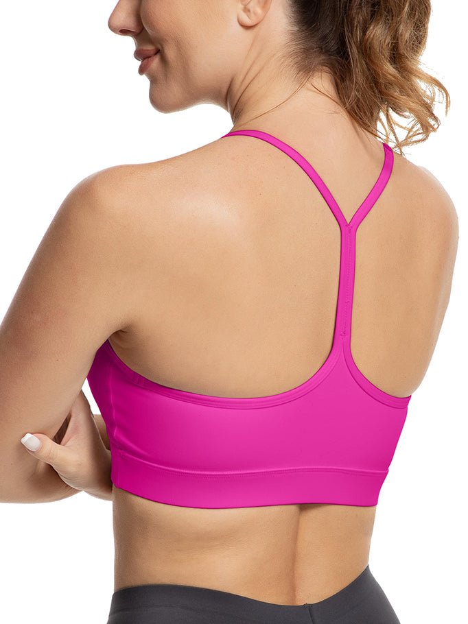 MATHCAT Women Running Bra-Spaghetti Thin Strap Padded Racerback Sports Bra