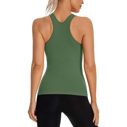 MathCat Tank Tops with Built in Bras, Sleeveless Workout Running Tops Racerback Yoga Shirts