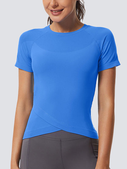 MATHCAT Slim Cross Hem Compression Workout T-shirt