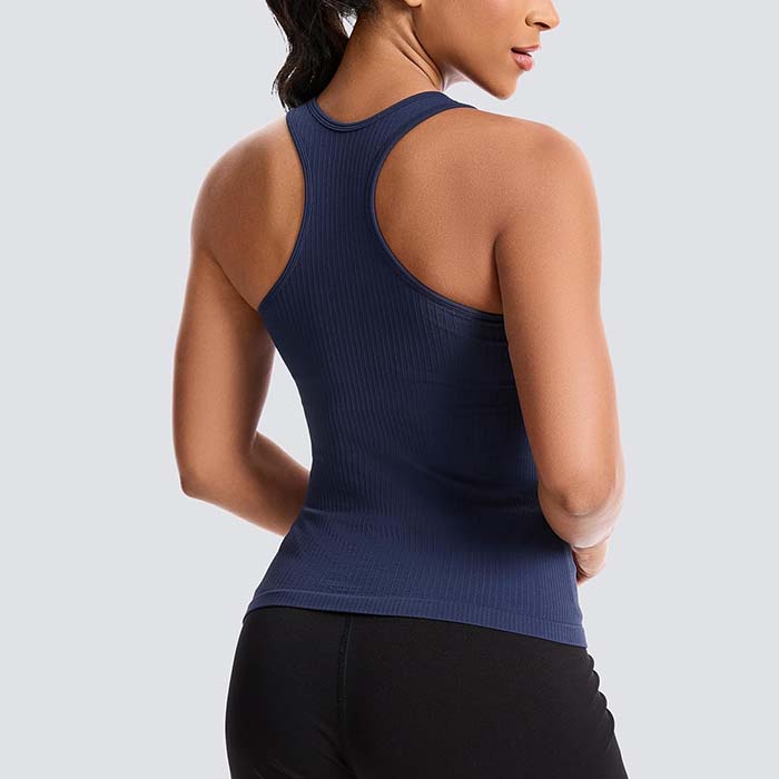 HATOPANTS Women's Scoop Neck Racerback Bodysuit - Ribbed Cotton Tank Top, Royal Blue, Small