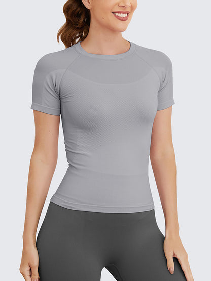 MathCat Seamless Soft Workout Tops T-shirt Grey
