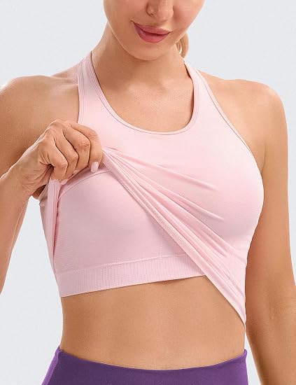 MathCat Longline Sports Bra for Women,Cropped Racerback Workout Tank Tops with Padded,Yoga Sports Bra with Mesh Ventilation