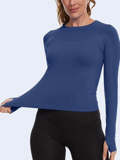 Wholesale Sportswear in Bulk MATHCAT Seamless  Long Sleeve Women Workout Shirts