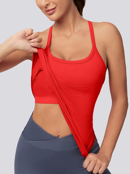 MathCat Racerback Athletic Women Tank Top Red