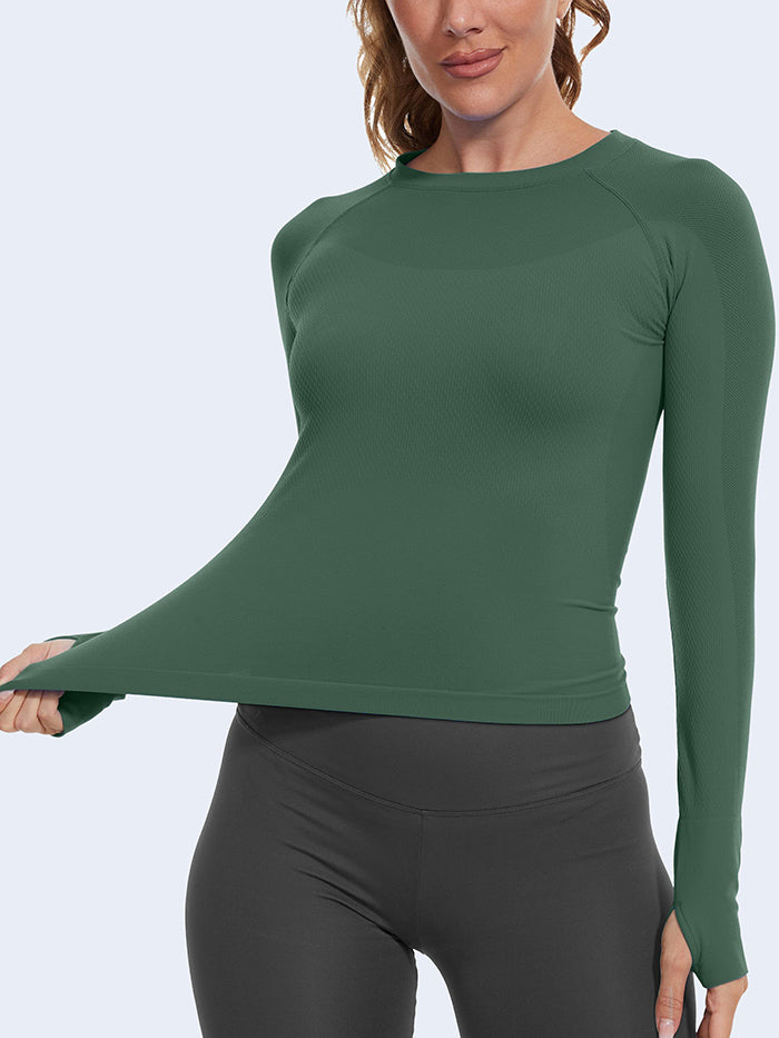 MATHCAT Seamless  Long Sleeve Workout Shirts for Women