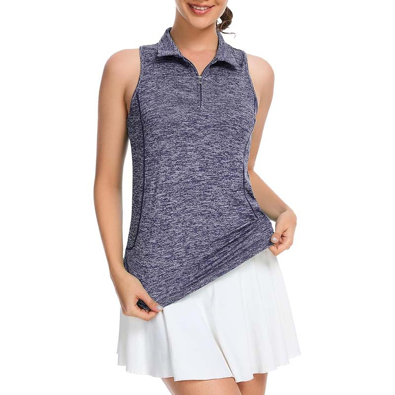 MATHCAT Women Collar Sleeveless Golf Shirts Moisture Wicking Athletic Polo Tank Tops