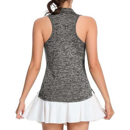 MATHCAT Women Collar Sleeveless Golf Shirts Moisture Wicking Athletic Polo Tank Tops