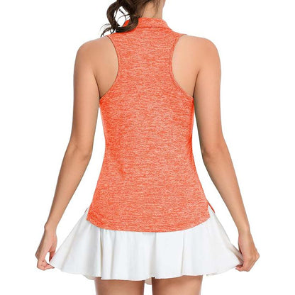 MATHCAT Women Collar Sleeveless Golf Shirts Moisture Wicking Athletic Polo Tank Tops