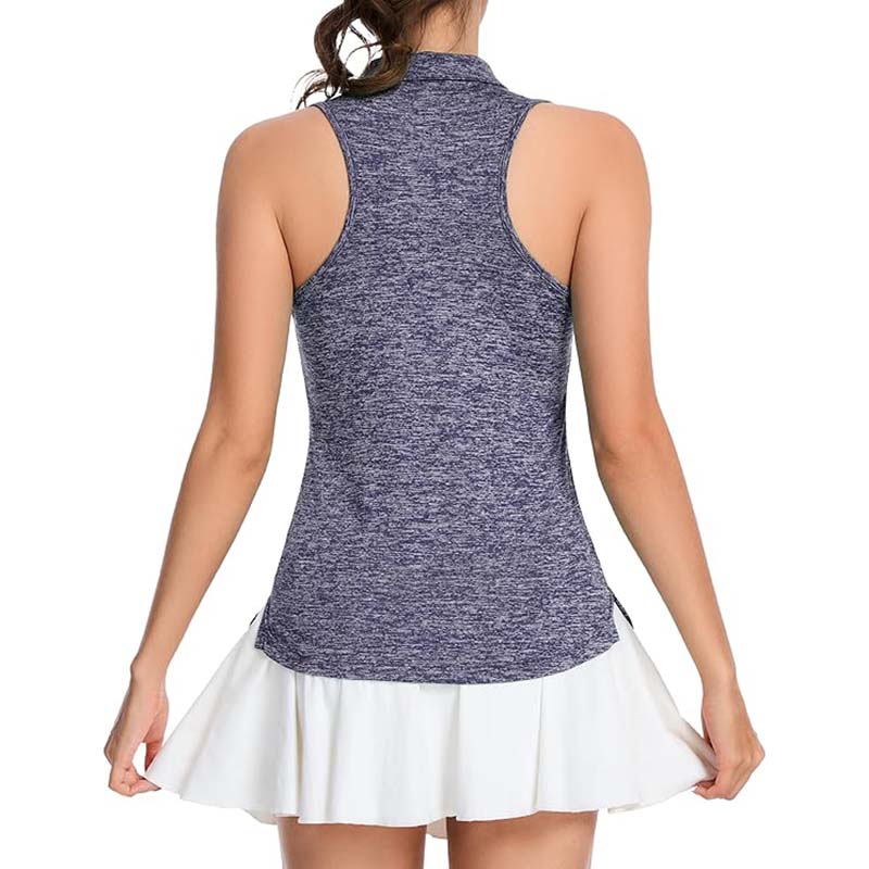 MATHCAT Women Collar Sleeveless Golf Shirts Moisture Wicking Athletic Polo Tank Tops