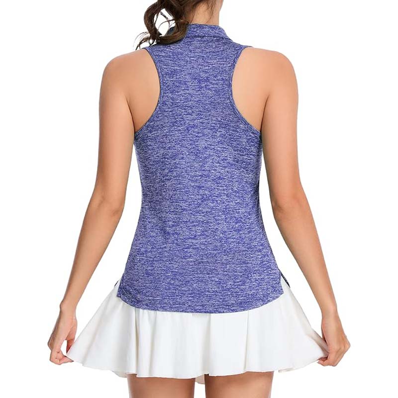 MATHCAT Women Collar Sleeveless Golf Shirts Moisture Wicking Athletic Polo Tank Tops