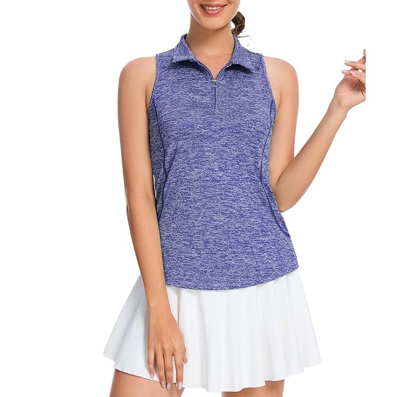 MATHCAT Women Collar Sleeveless Golf Shirts Moisture Wicking Athletic Polo Tank Tops