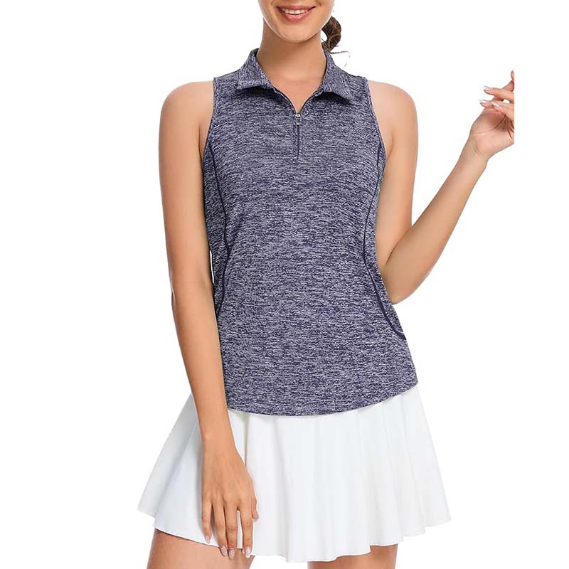 MATHCAT Women Collar Sleeveless Golf Shirts Moisture Wicking Athletic Polo Tank Tops