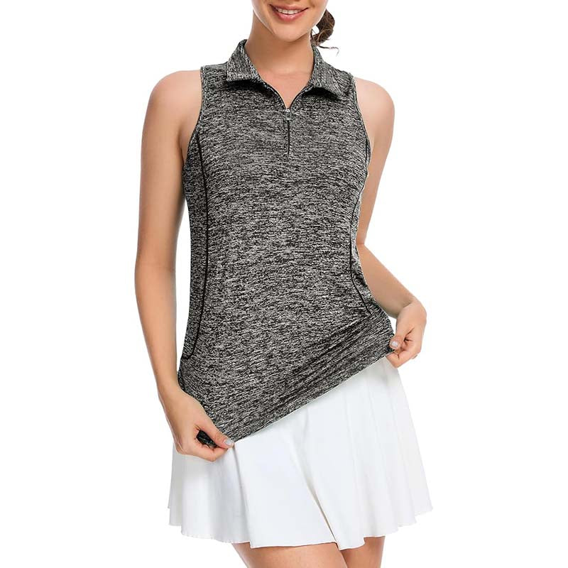 MATHCAT Women Collar Sleeveless Golf Shirts Moisture Wicking Athletic Polo Tank Tops