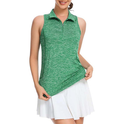 MATHCAT Women Collar Sleeveless Golf Shirts Moisture Wicking Athletic Polo Tank Tops