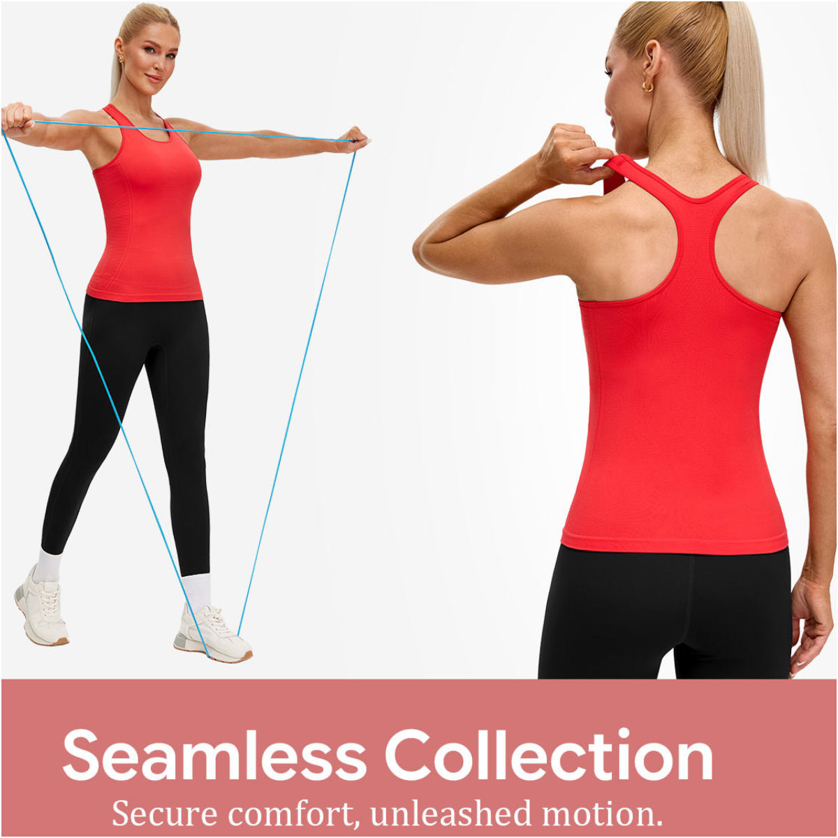 MathCat Racerback Workout Tank Tops for Women, Seamless Padded Athletic Yoga Tops Camisole Shirts with Built in Bra