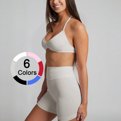 Body-Sculpting Women's 2 Piece Sporty Set, High Waisted Tight Shorts and Slim Fit Tank Top, Breathable Summer Activewear