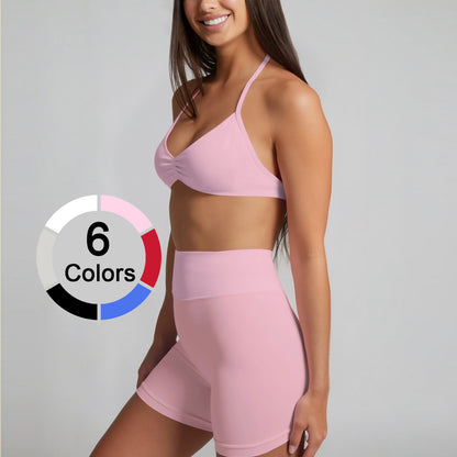 Body-Sculpting Women's 2 Piece Sporty Set, High Waisted Tight Shorts and Slim Fit Tank Top, Breathable Summer Activewear