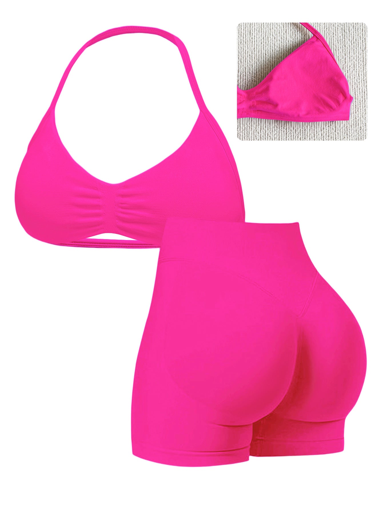 Body-Sculpting Women's 2 Piece Sporty Set, High Waisted Tight Shorts and Slim Fit Tank Top, Breathable Summer Activewear