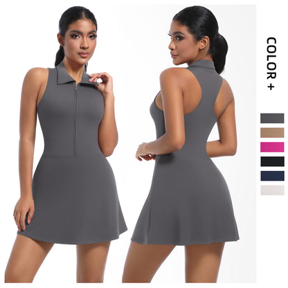 Sleeveless Workout Tennis Dresses Built in Bra and Shorts for Tennis and Golf dress