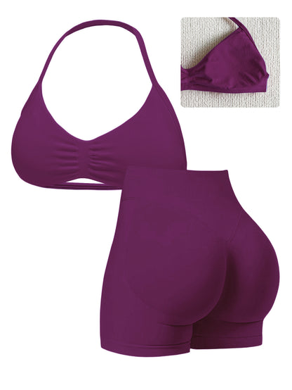Body-Sculpting Women's 2 Piece Sporty Set, High Waisted Tight Shorts and Slim Fit Tank Top, Breathable Summer Activewear