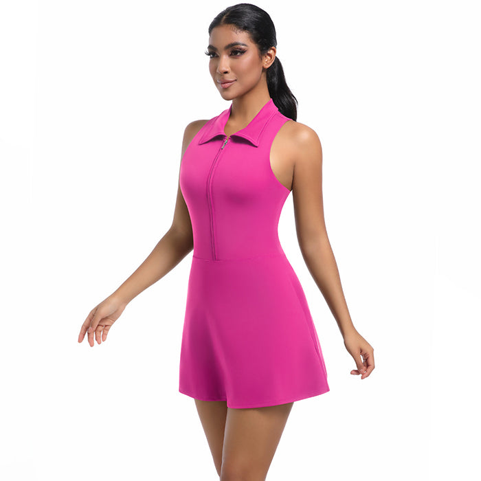 Sleeveless Workout Tennis Dresses Built in Bra and Shorts for Tennis and Golf dress