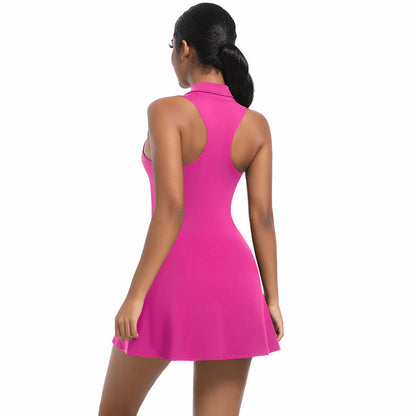 Sleeveless Workout Tennis Dresses Built in Bra and Shorts for Tennis and Golf dress