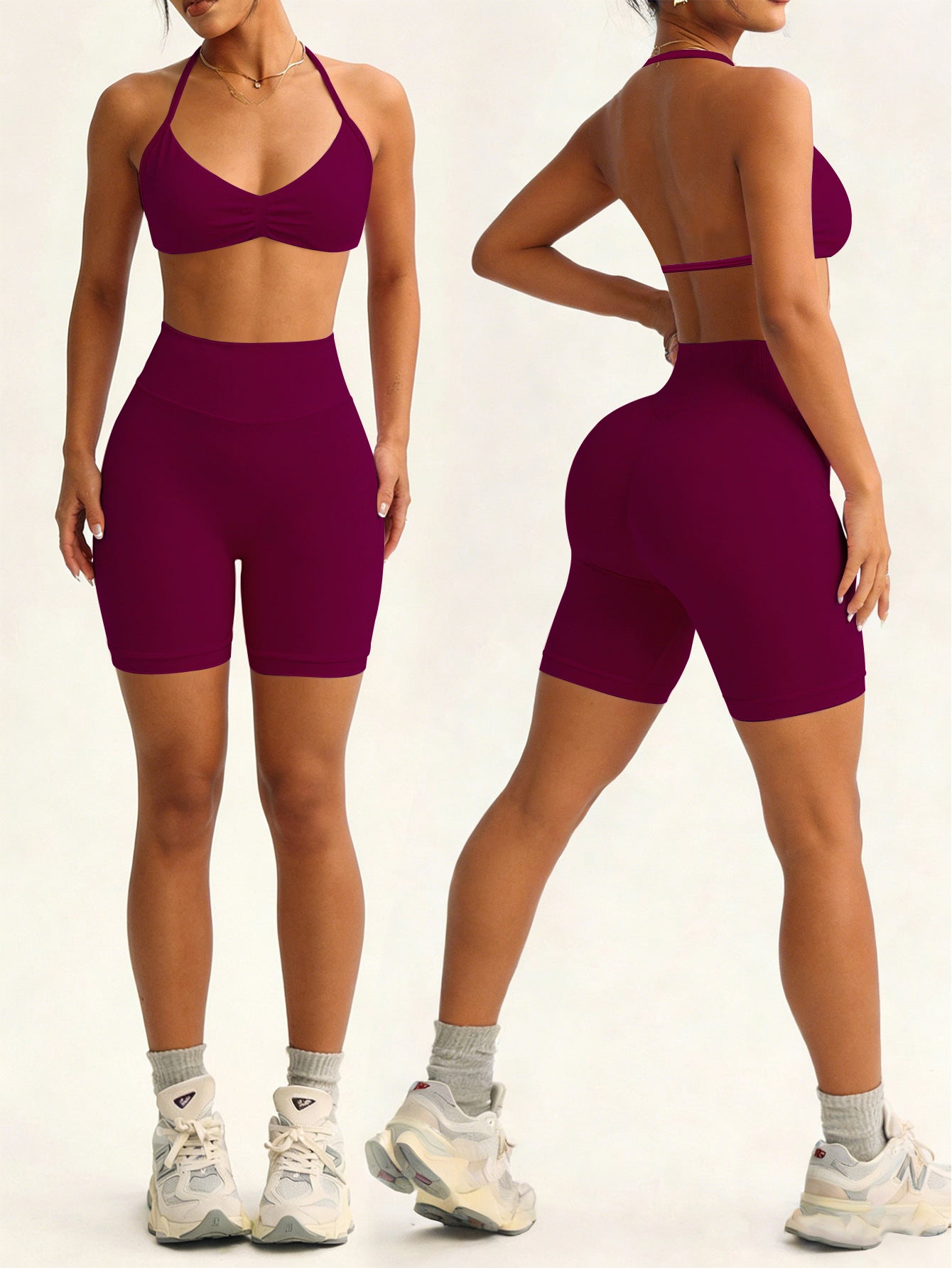 Body-Sculpting Women's 2 Piece Sporty Set, High Waisted Tight Shorts and Slim Fit Tank Top, Breathable Summer Activewear