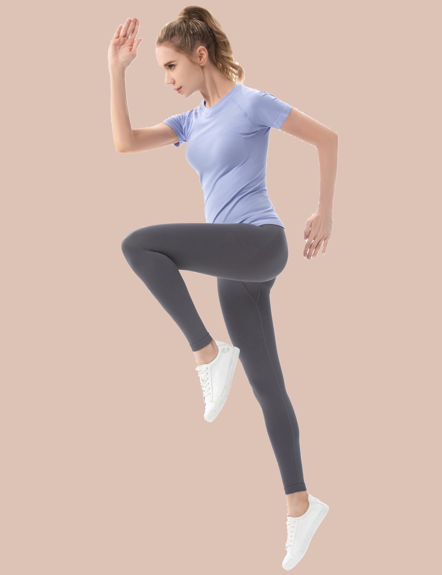 MATHCAT Seamless Yoga Athletic Workout T-Shirts