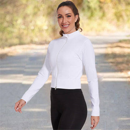 MATHCAT Womens Light Jacket for Spring Seamless Slim Fit Cropped Athletic Jackets