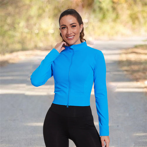MATHCAT Womens Light Jacket for Spring Seamless Slim Fit Cropped Athletic Jackets