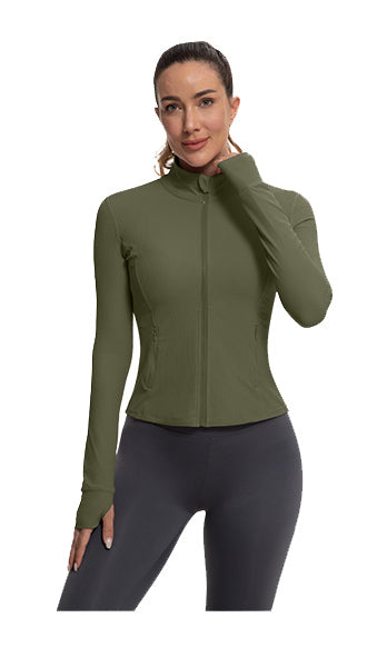 MATHCAT Womens Light Jacket for Spring Ribbed Athletic Jacket with Pockets