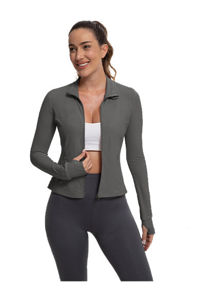 MATHCAT Womens Light Jacket for Spring Ribbed Athletic Jacket with Pockets